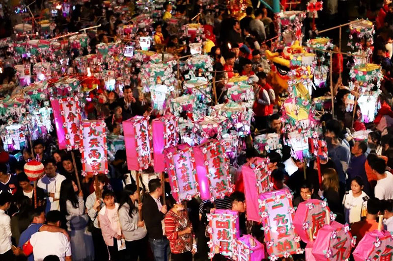 六双花灯,花灯制作,