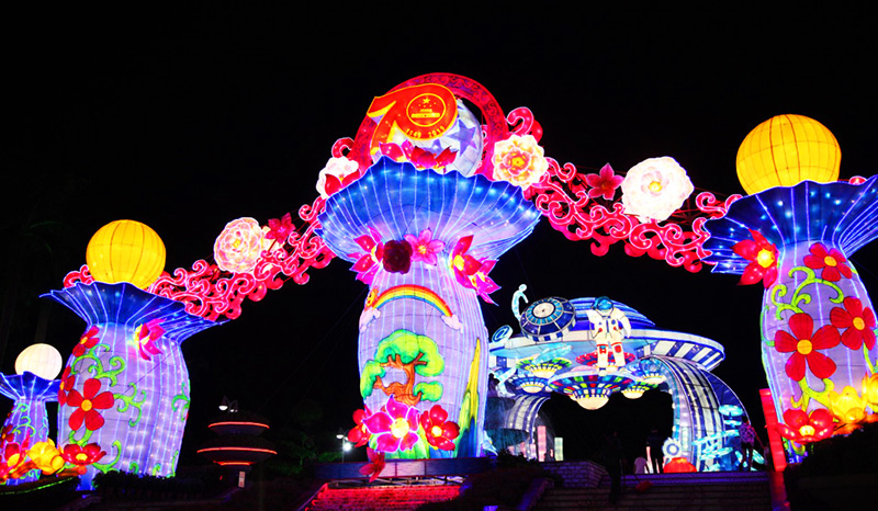 中秋国庆灯会，花灯，灯会，